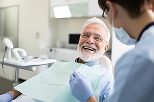 Older man visiting the dentist