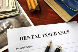 a close-up of a dental insurance form